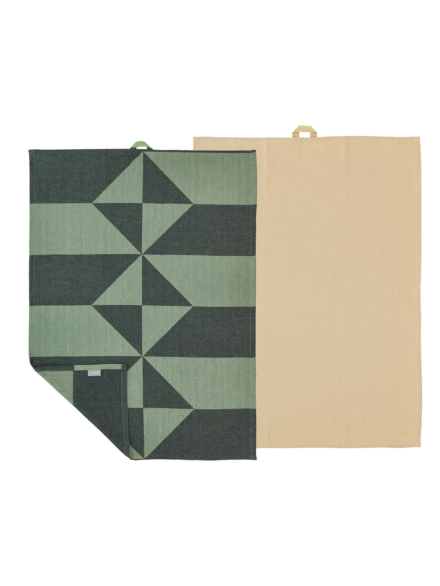SOEDAHL | Geschirrtücher Set 2tlg. 50x70cm TWIST Warm Taupe | dunkelgrün